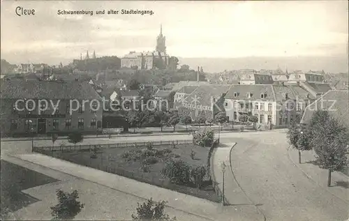 Cleve Kleve Schwanenburg und alter Stadteingang Kat. Kleve