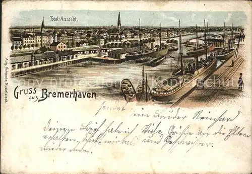 Bremerhaven Totalansicht Hafen Kat. Bremerhaven