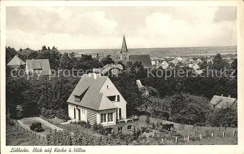 Luebbecke Westfalen Blick auf Kirche und Villen Kat. Luebbecke