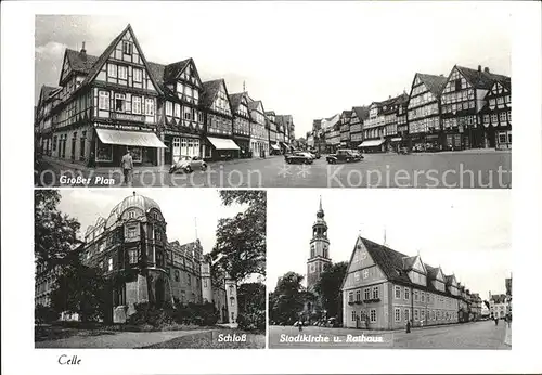 Celle Niedersachsen Grosser Plan, Schloss u.Stadtkirche mit Rathaus / Celle /Celle LKR