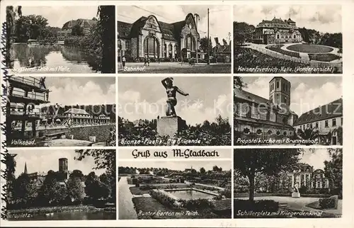 Moenchengladbach Denkmal die Knieende Schillerplatz Volksbad Banhof Kat. Moenchengladbach