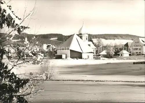 Hinterzarten Panorama mit Kirche im Schnee Kat. Hinterzarten
