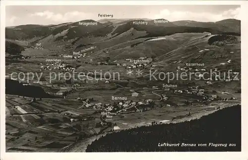 Bernau Schwarzwald Fliegeraufnahme Milchberg Kaiserhaus Riggenbach Dorf Feldberg Kat. Bernau im Schwarzwald