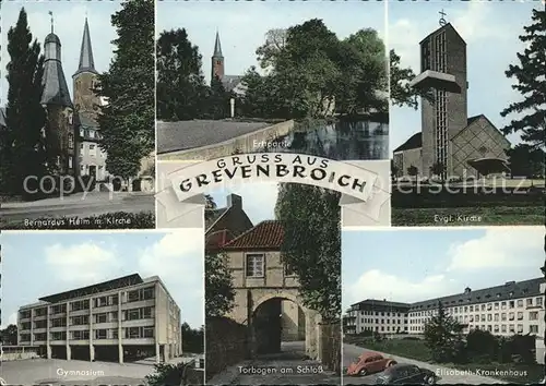 Grevenbroich Evgl. Kirche Elisabeth Krankenhaus Torbogen Schloss Kat. Grevenbroich