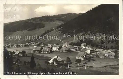 Menzenschwand Wintersportplatz Hoehenluftkurort Kat. St. Blasien