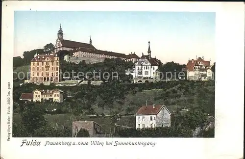 Fulda Frauenberg neue Villen Sonnenuntergang Kat. Fulda