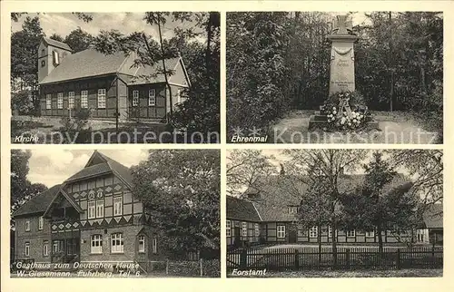 Fuhrberg Ehrenmal Forstamt Kirche Gasthaus zum Deutschen Hause / Burgwedel /Region Hannover LKR