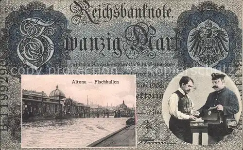 Hamburg Altona Reichsbanknote Zwanzig Mark Kat. Hamburg