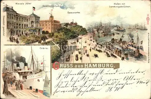 Hamburg Hafen Landungsbruecken Seewarte Seemanshaus Kat. Hamburg