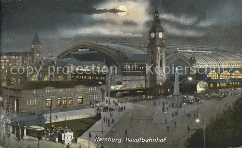 Hamburg Hauptbahnhof bei Nacht Kat. Hamburg