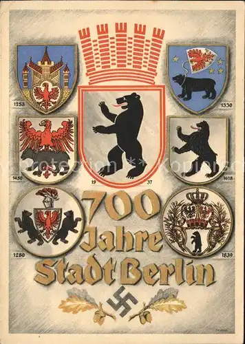 Berlin 700 Jahre Stadt Berlin Wappen  Kat. Berlin