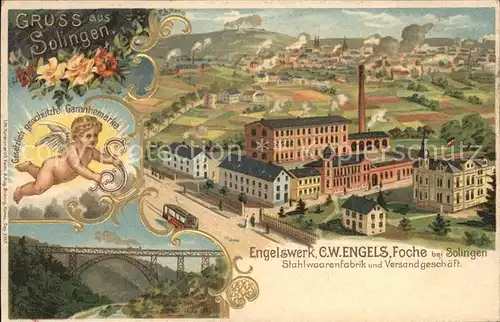 Solingen Engelswerk C.W.Engels Foche Praegedruck Kat. Solingen