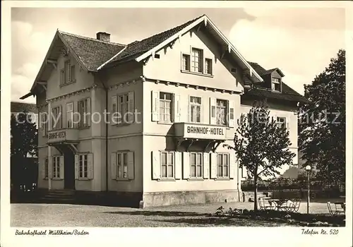 Muellheim Baden Bahnhofshotel Kat. Muellheim