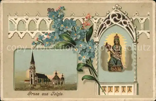 Telgte Warendorf Kirche Gnadenbild Vergissmeinnicht Litho / Telgte /Warendorf LKR