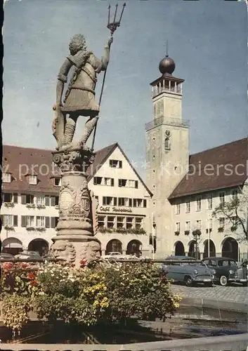 Freudenstadt Schwarzwald Marktplatz mit Rathaus und Brunnen