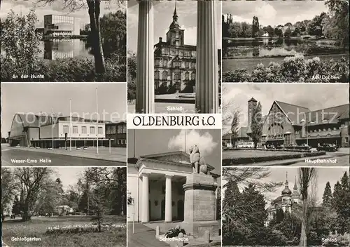 Oldenburg Niedersachsen Schloss Hauptbahnhof Schlossgarten Weser Ems Halle Schlosswache Huntepartie / Oldenburg (Oldenburg) /Oldenburg  Stadtkreis