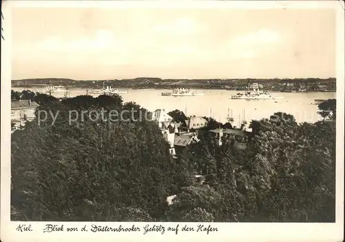 Kiel Blick vom Duesternbrooker Gehoelz auf Hafen und Schiffe Kat. Kiel