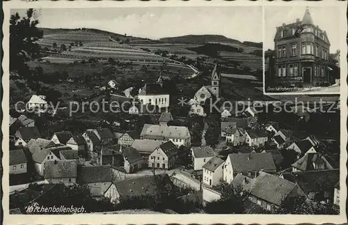 Kirchenbollenbach Ortsansicht mit Kirche Geschaeftshaus Krempel Hornung Kat. Idar Oberstein