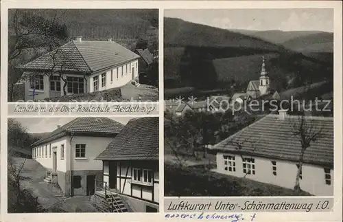 Unterschoenmattenwag Teilansicht mit Kirche Luftkurort Landheim Realschule Heidelberg Kat. Wald Michelbach