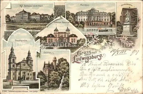 Ludwigsburg Koenigliches Schloss Villa Monrepos Schillerdenkmal Stadtkirche Emichsburg Wasserfall / Ludwigsburg /Ludwigsburg LKR