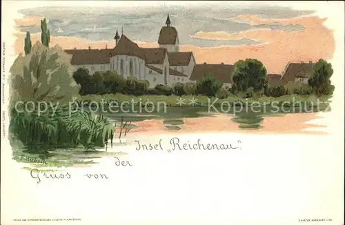 Insel Reichenau Kirche Kuenstlerkarte Kat. Reichenau