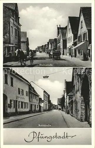 Pfungstadt Rheinstrasse Bornstrasse Pferdewagen Kat. Pfungstadt