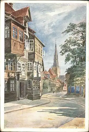 Hildesheim Bruehl und Andreaskirche Kuenstlerkarte / Hildesheim /Hildesheim LKR
