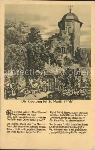 St Martin Pfalz Die Kropsburg Gedicht Kat. Sankt Martin