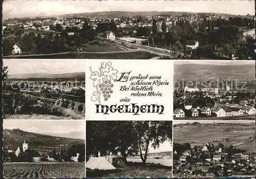 Ingelheim Rhein Panorama mit Teilansichten Kat. Ingelheim am Rhein