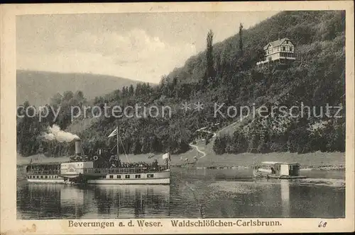 Beverungen Waldschloesschen Carlsbrunn Dampfschiff Kat. Beverungen