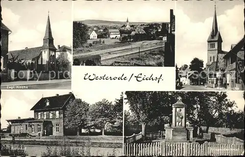 Westerode Duderstadt Niedersachsen Evgl.Kirche Bahnhof u.Kriegerdenkmal Kat. Duderstadt