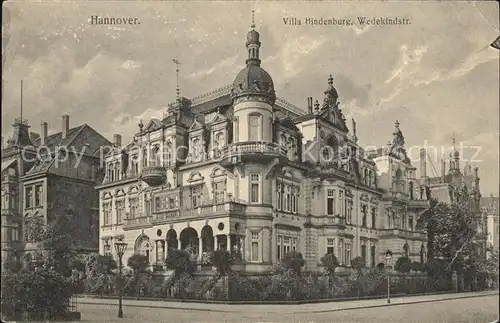 Hannover Villa Hindenburg in der Wedekindstrasse Kat. Hannover