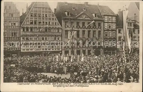 Hannover p.Deutsches Saengerbundfest 1924 mit Empfang auf dem Markplatz Kat. Hannover
