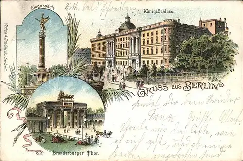 Berlin Koenigl.Schloss u.Siegessaeule Kat. Berlin
