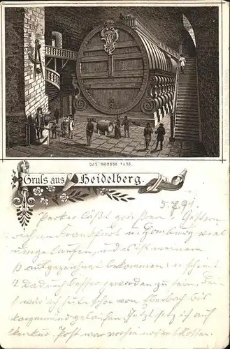 Heidelberg Neckar Das Grosse Fass (Vorlaeufer 1891) Kat. Heidelberg