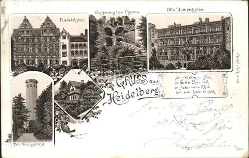 Heidelberg Neckar Friedrichsbau u.Otto Heinrichsbau Kat. Heidelberg