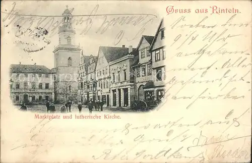 Rinteln Marktplatz mit lutherische Kirche Kat. Rinteln