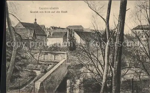 Germersheim Queich mit Blick auf die Stadt (Feldpost) Kat. Germersheim