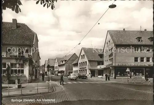 Springe Deister Partie am Niedertor mit Niedertor Apotheke u.Volksbank Kat. Springe