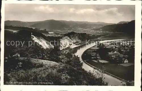 Steinmuehle Pegestorf Blick ins Wesertal Kat. Pegestorf