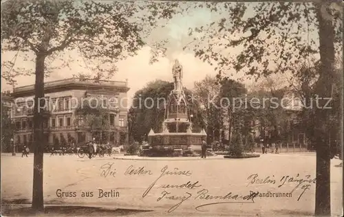 Berlin Rolandbrunnen Kemperplatz Statue Denkmal im Tiergarten Kat. Berlin