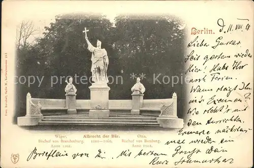 Berlin Denkmal Albrecht der Baer Bischof Wiger Bischof Otto Kat. Berlin