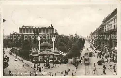 Hannover Georgstrasse Cafe Kroepcke Strassenbahn Kat. Hannover