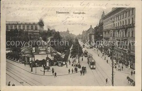 Hannover Georgstrasse Cafe Kroepcke Strassenbahn Kat. Hannover