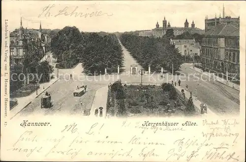 Hannover Herrenhaeuser Allee Bahnpost Kat. Hannover