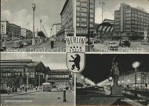 Berlin Stalinallee Denkmal Alexanderplatz Bahnhof Friedrichstrasse Wappen Kat. Berlin