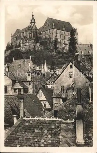 Marburg Lahn Blick ueber die Altstadt mit Schloss Kat. Marburg