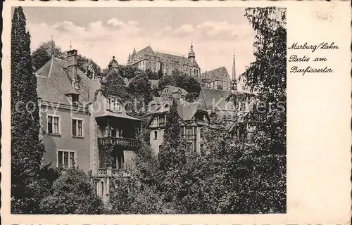 Marburg Lahn Partie am Barfuessertor Schloss Kat. Marburg