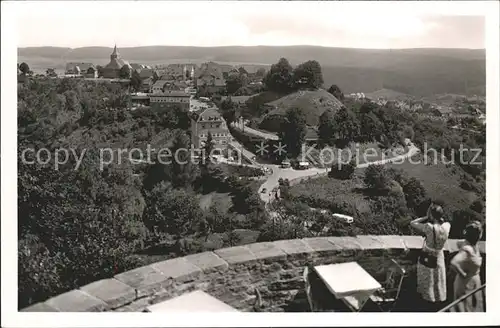 Waldeck Edersee Blick vom Schloss Aussichtsplattform Luftkurort Kat. Edertal