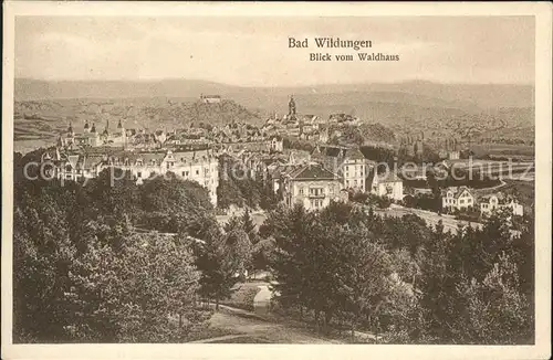 Bad Wildungen Panorama Blick vom Waldhaus Kat. Bad Wildungen